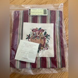 Longaberger Festive Tote with Red and Green Stripes